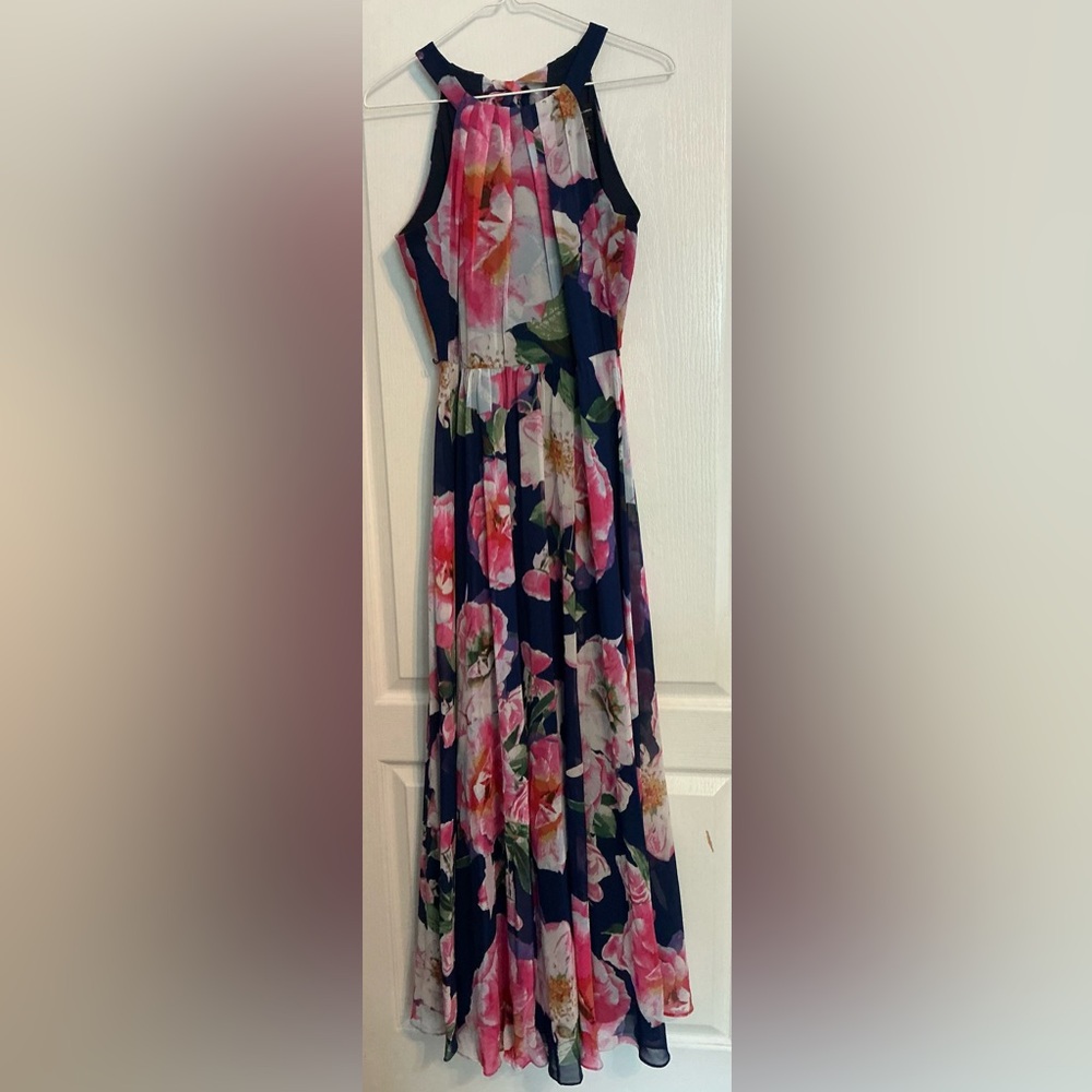 INC Floral Maxi Dress - Navy and Pink